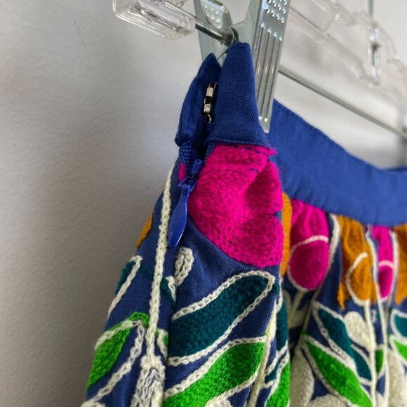 NWT All Things Mochi Womens Small Floral Embroidered Mini Skirt 100% Cotton - Picture 6 of 10